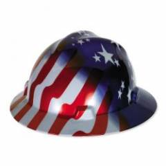 Msa V-guard Full Brim Hard Hat - American Stars And Stripes